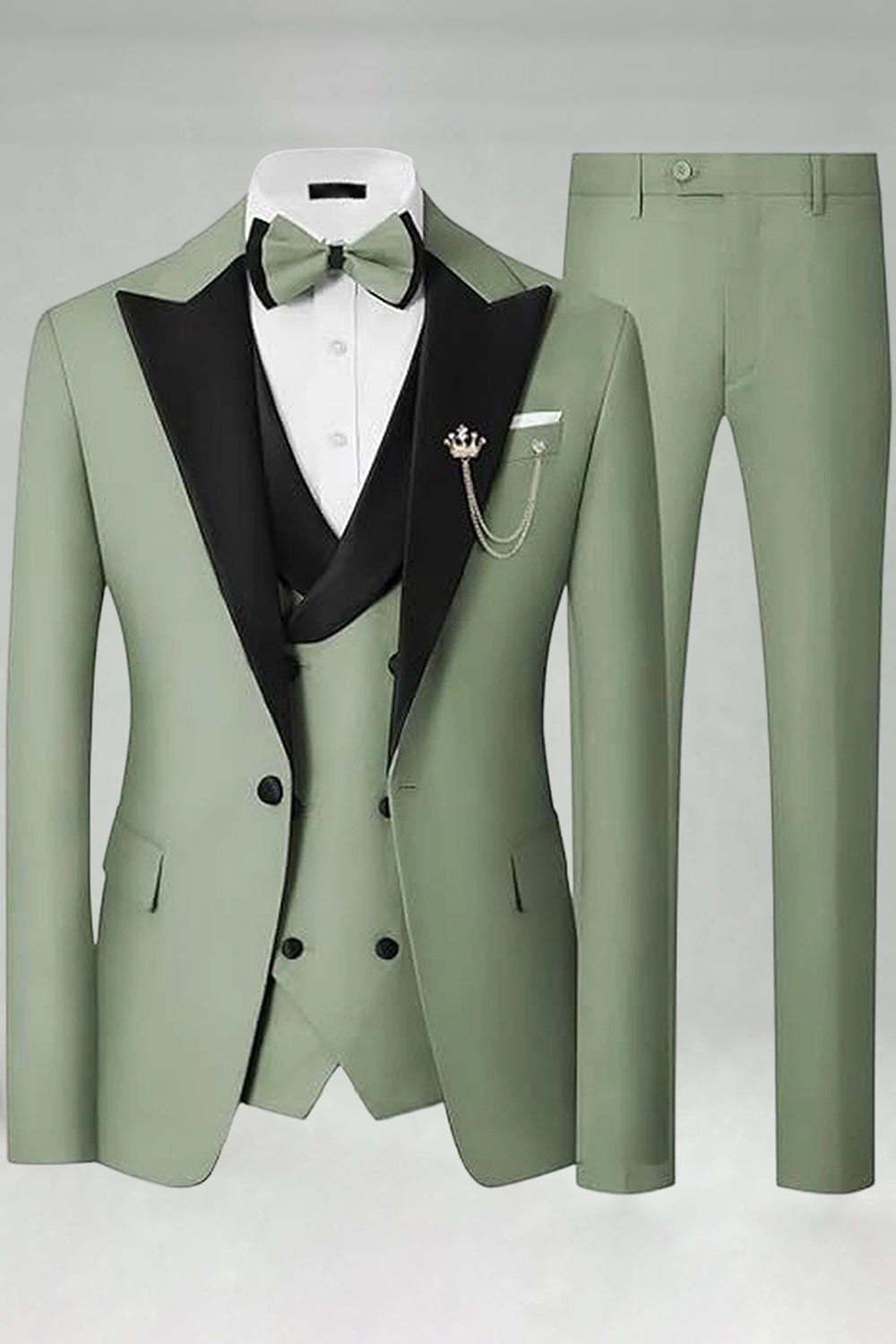 Peak Lapel Royal Blue Slim Fit 3 Piece Men's Prom Suits