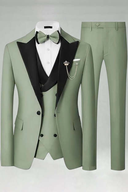 Peak Lapel Royal Blue Slim Fit 3 Piece Men's Prom Suits