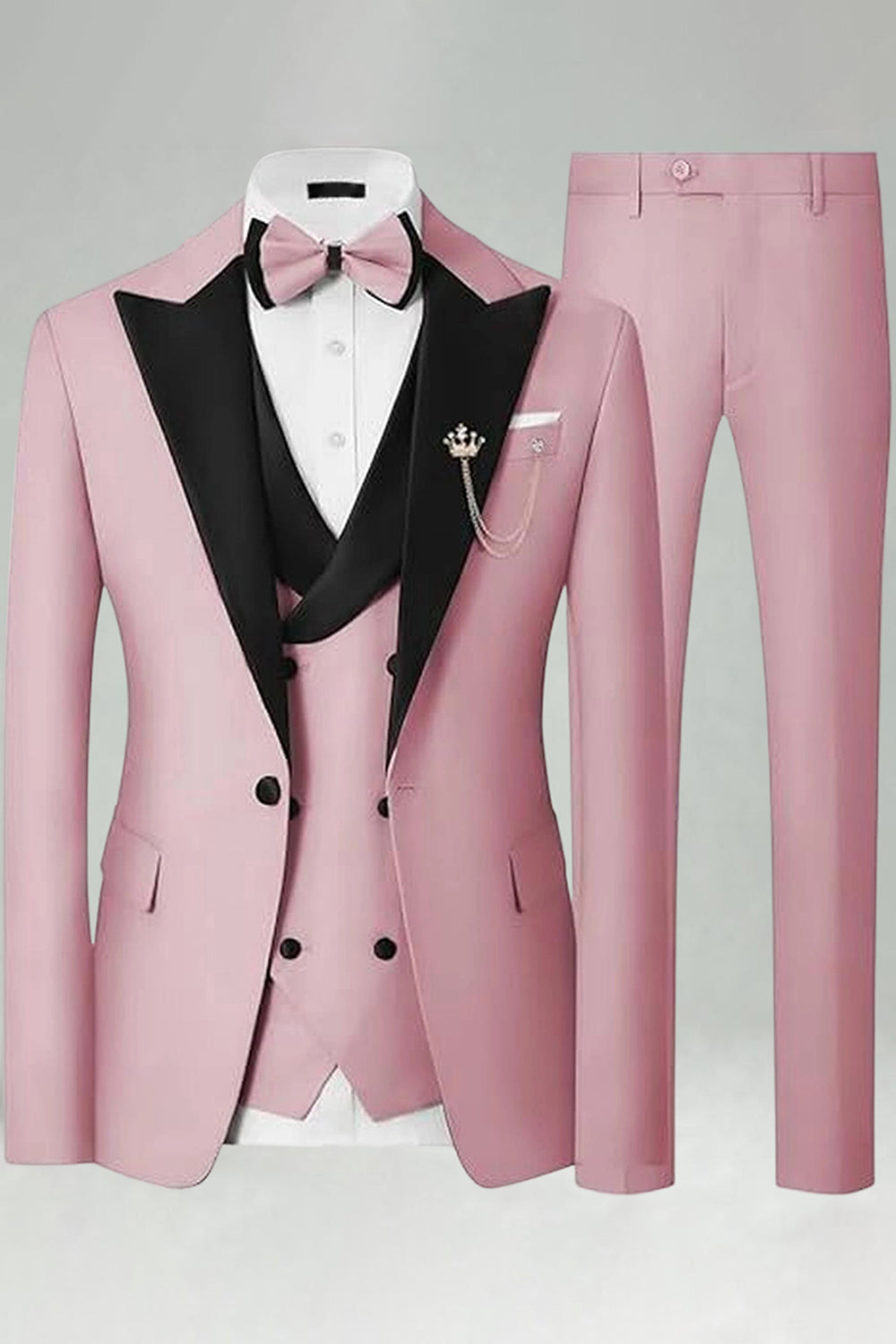 Peak Lapel Royal Blue Slim Fit 3 Piece Men's Prom Suits