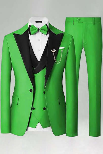Peak Lapel Royal Blue Slim Fit 3 Piece Men's Prom Suits