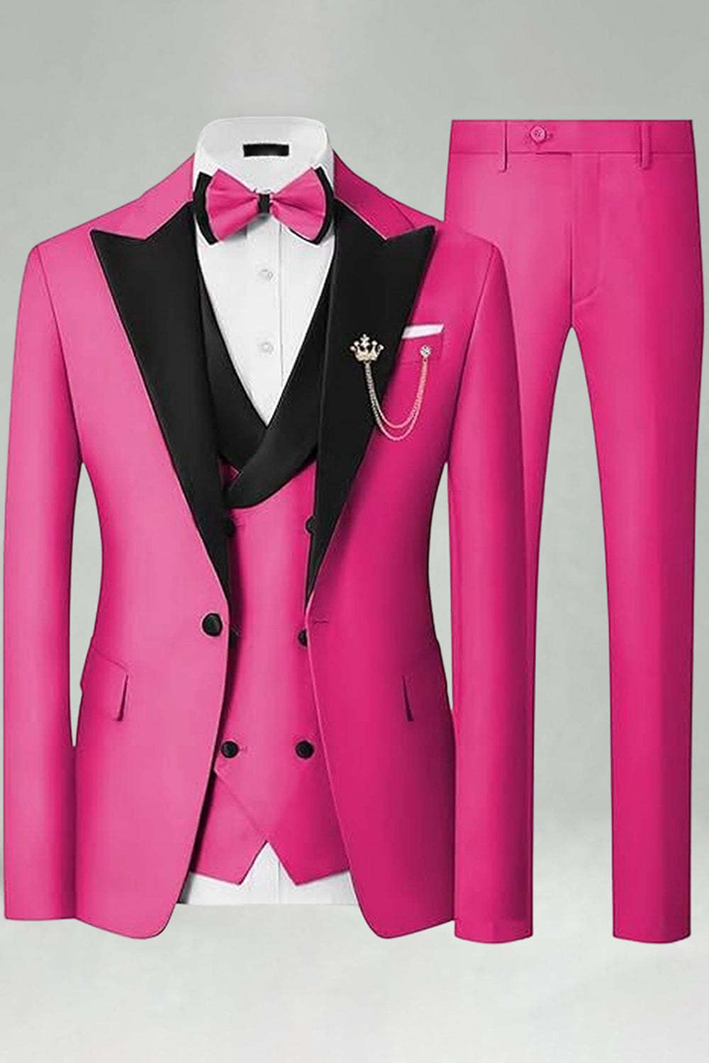 Peak Lapel Royal Blue Slim Fit 3 Piece Men's Prom Suits