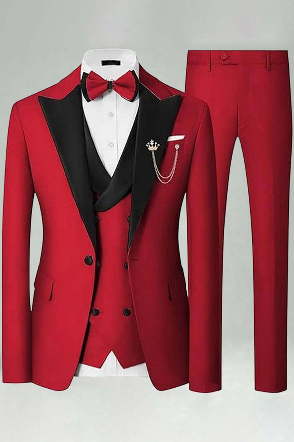 Peak Lapel Royal Blue Slim Fit 3 Piece Men's Prom Suits