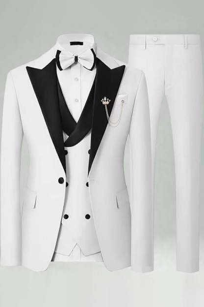 Peak Lapel Royal Blue Slim Fit 3 Piece Men's Prom Suits