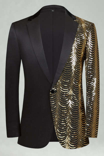 Golden Notched Lapel Sparkly 2 Pieces Men's Prom Suits