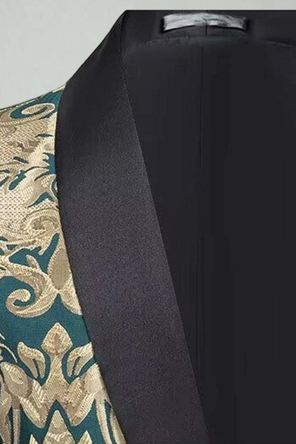 2 Pieces Shawl Lapel Green Jacquard Men's Prom Suits