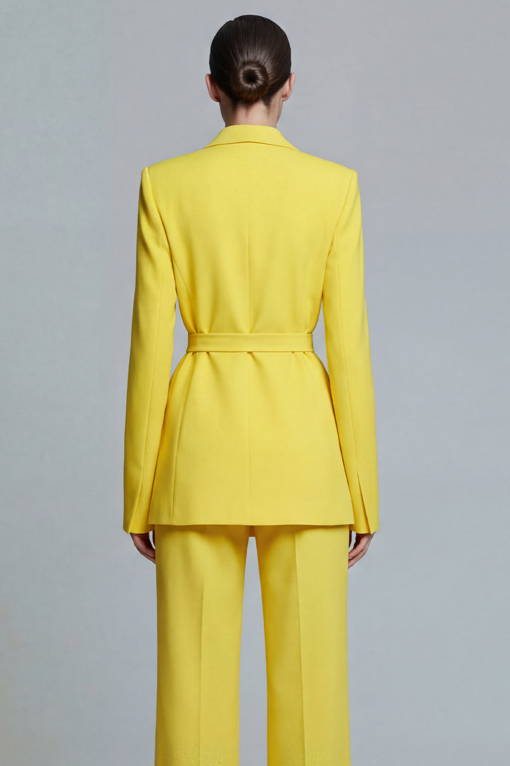 2 Piece Yellow Notched Lapel Slim Fit Prom Suits with Sash