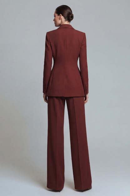 Orange Peak Lapel 2 Piece Burnt Single Breasted Prom Suits