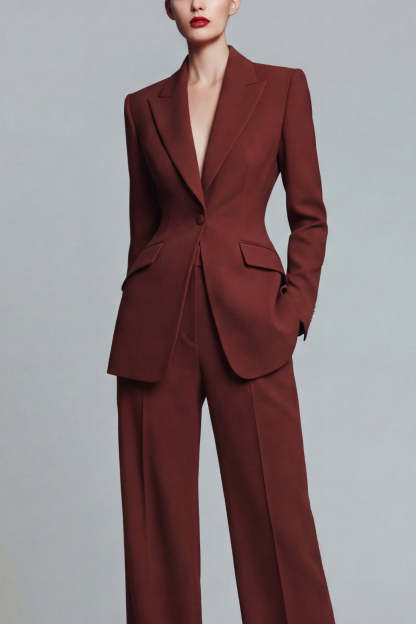 Orange Peak Lapel 2 Piece Burnt Single Breasted Prom Suits