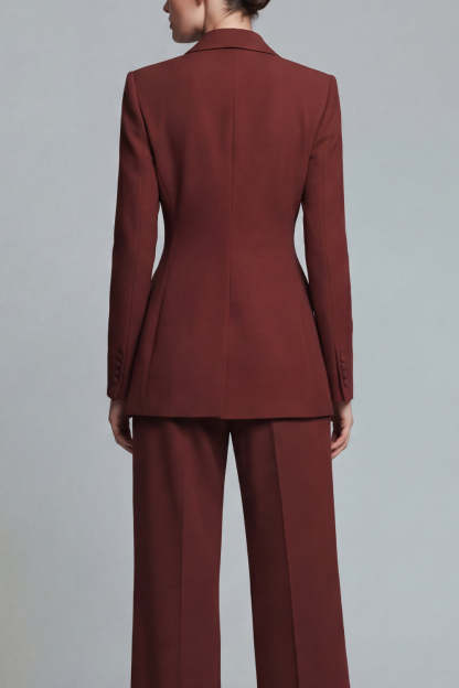 Orange Peak Lapel 2 Piece Burnt Single Breasted Prom Suits