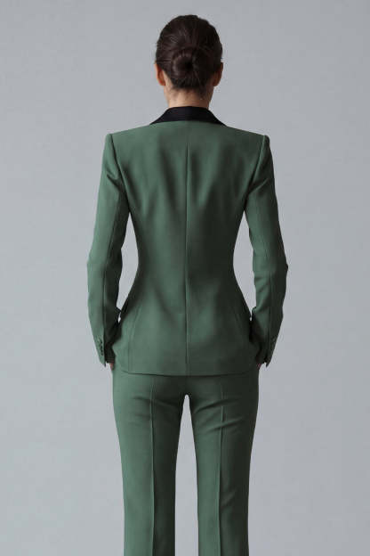 2 Piece Peak Lapel Dark Green Slim Fit Single Breasted Prom Suits