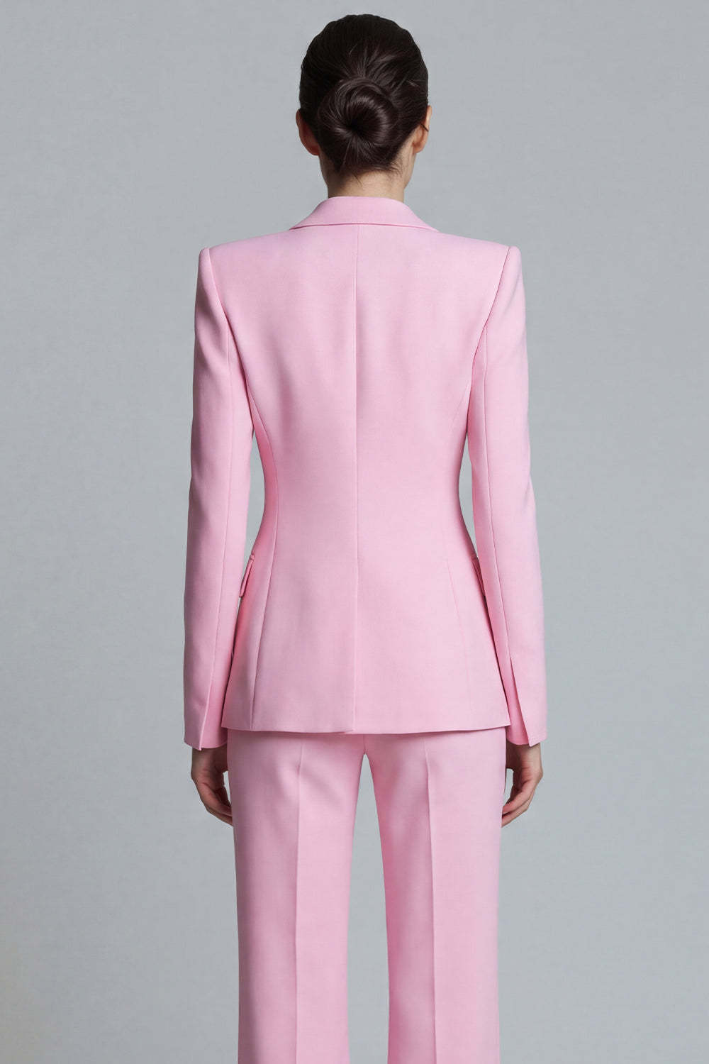 2 Piece Single Pink Breasted Slim Fit Peak Lapel Prom Suits