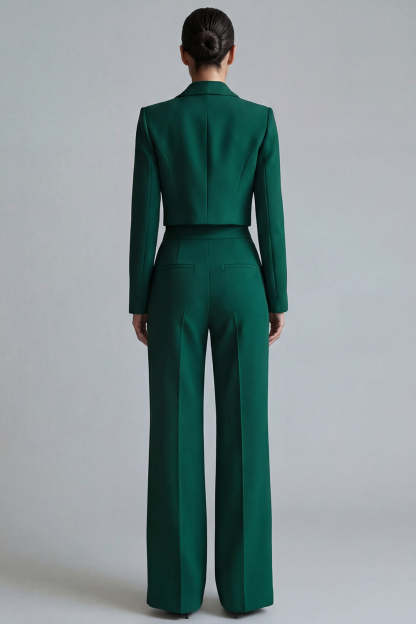 Dark Green 2 Piece Single Breasted Peak Lapel Prom Suits