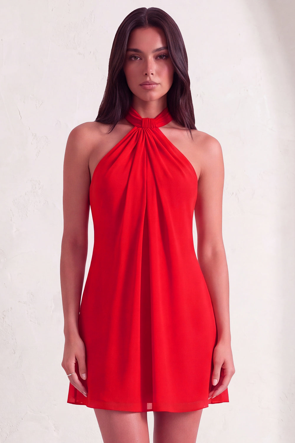 Red Halter A-Line Short Homecoming Dress