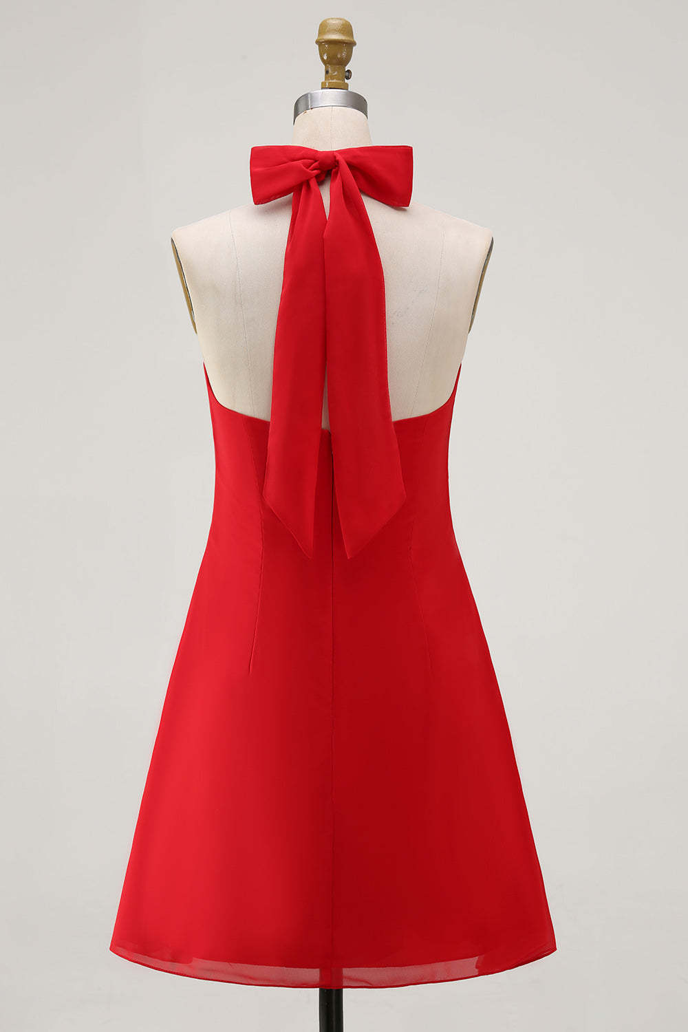 Red Halter A-Line Short Homecoming Dress