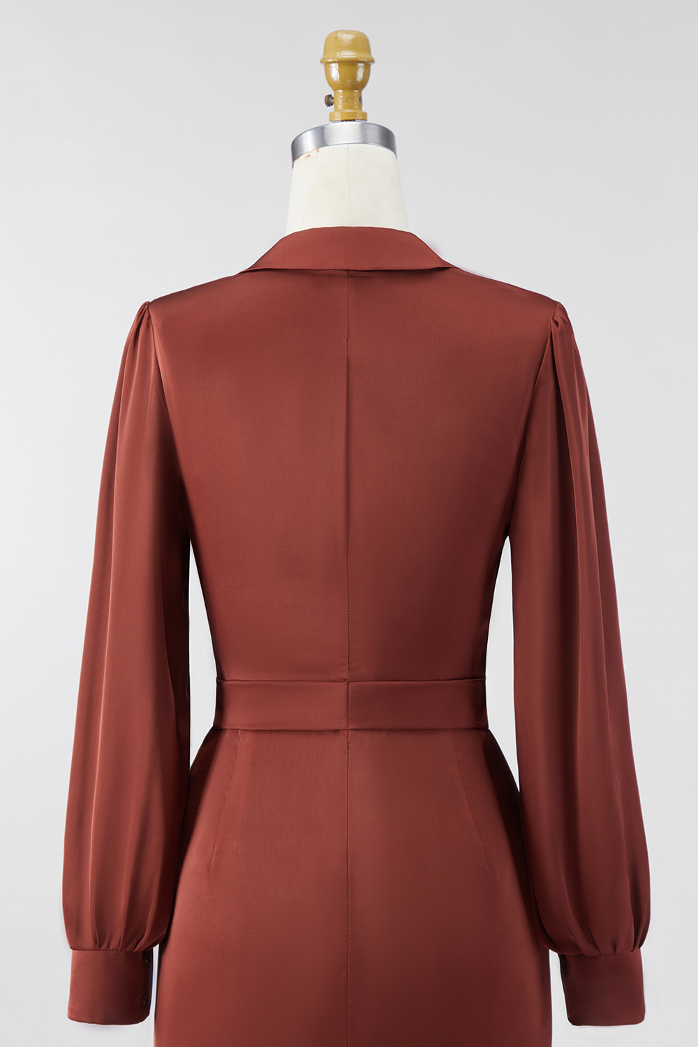 Chocolate Shawl Lapel Ruched Bodycon Midi Mother of the Bride Dress