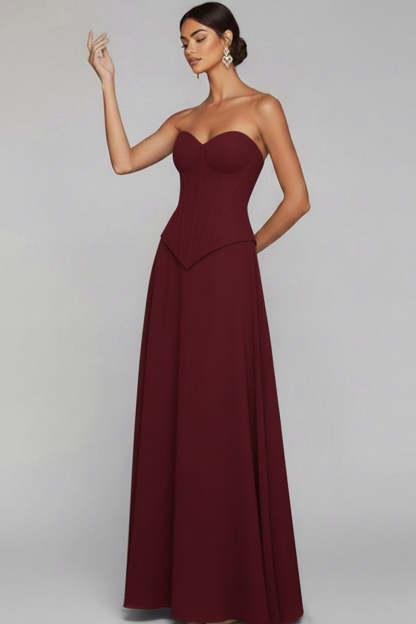 Emerald Green A Line Sweetheart Long Wedding Guest Dress