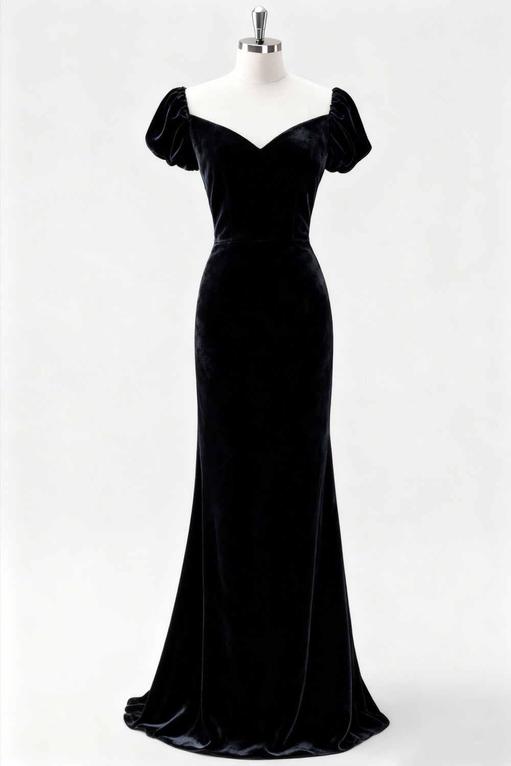 Black Mermaid Velvet Long Formal Dress with Slit