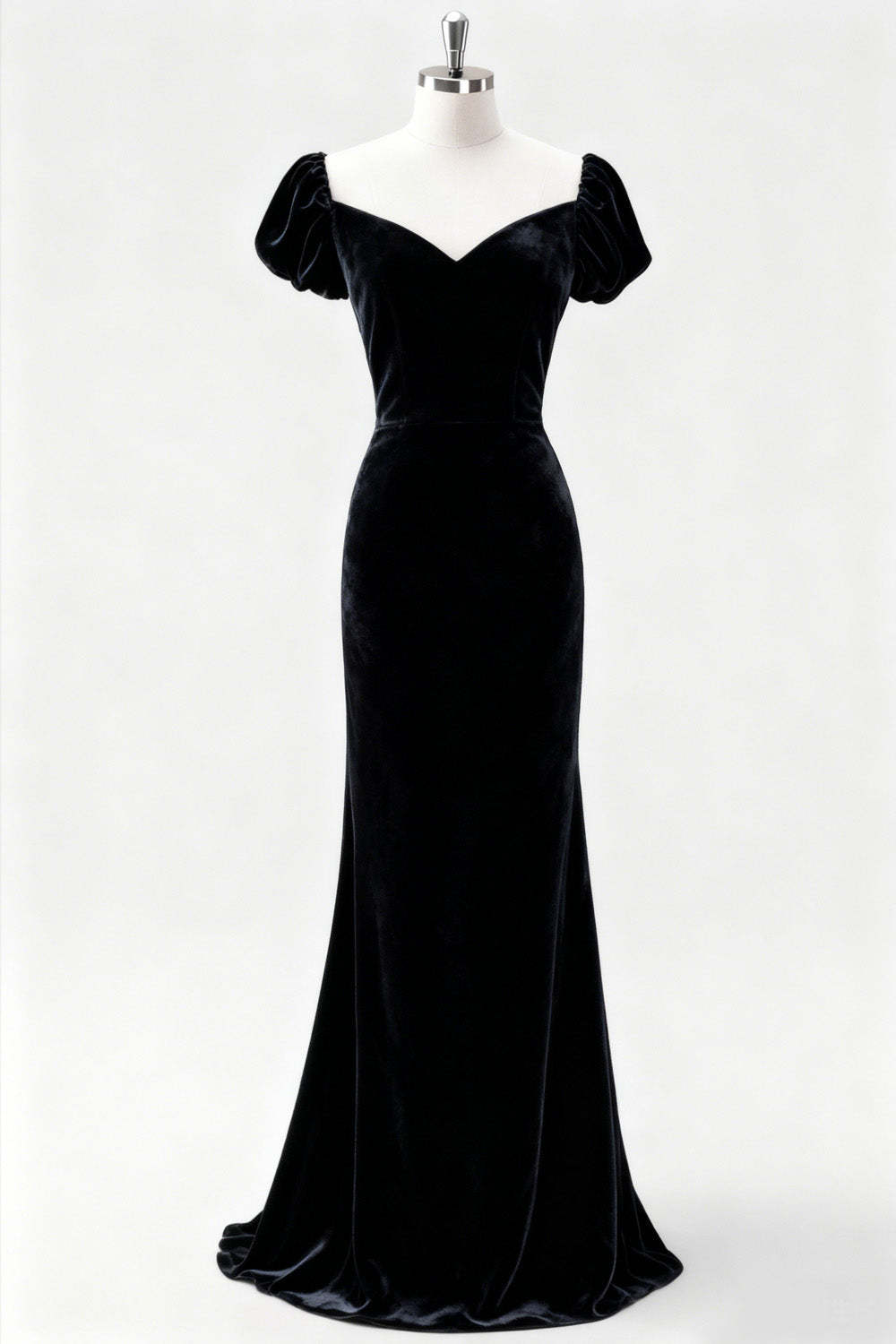 Black Mermaid Velvet Long Formal Dress with Slit