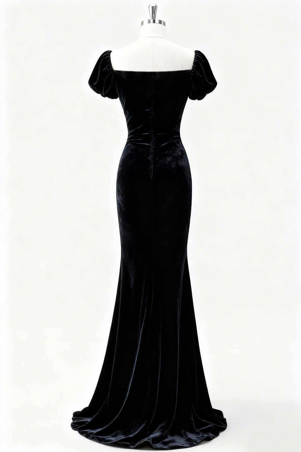Black Mermaid Velvet Long Formal Dress with Slit
