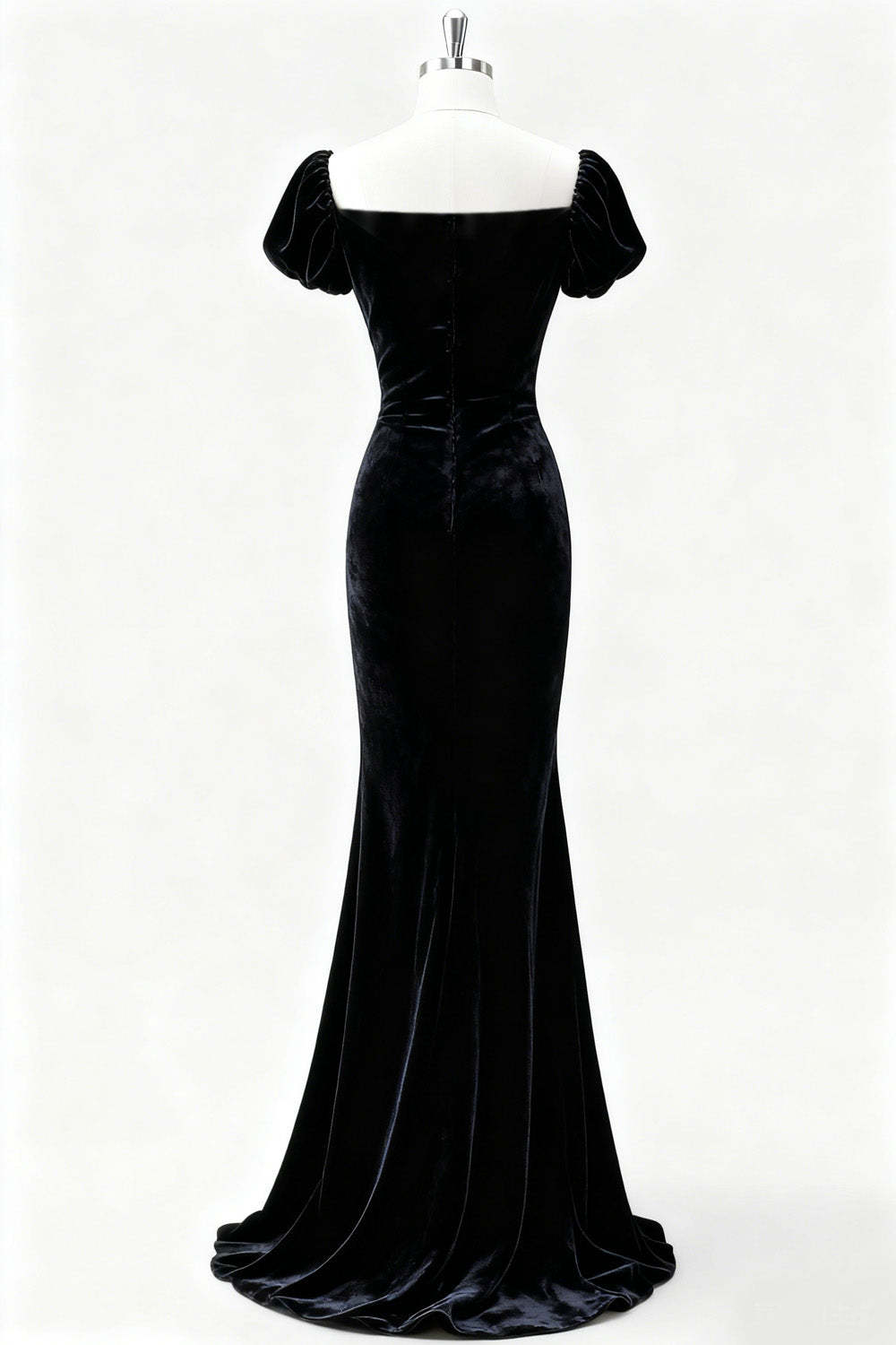 Black Mermaid Velvet Long Formal Dress with Slit