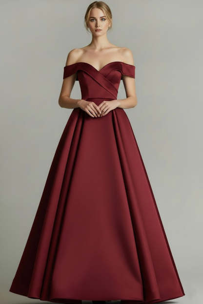 Leely Women Blue Backless Long Corset Prom Dress A-Line Off the Shoulder Formal Dress