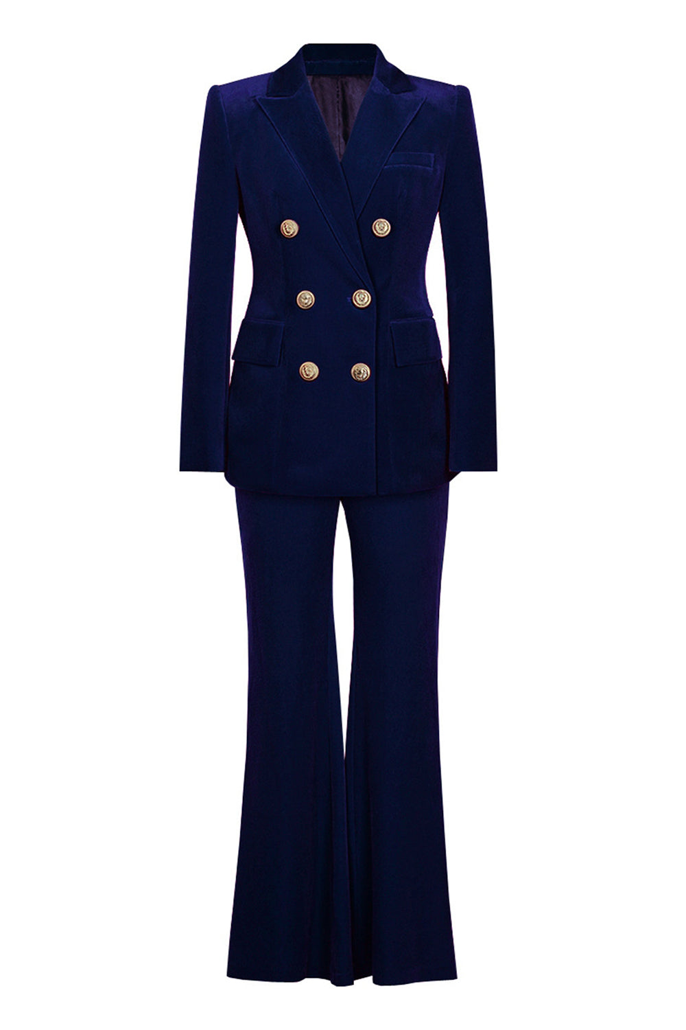 Dark Red 2 Piece Double Breasted Peak Lapel Women Business Suits