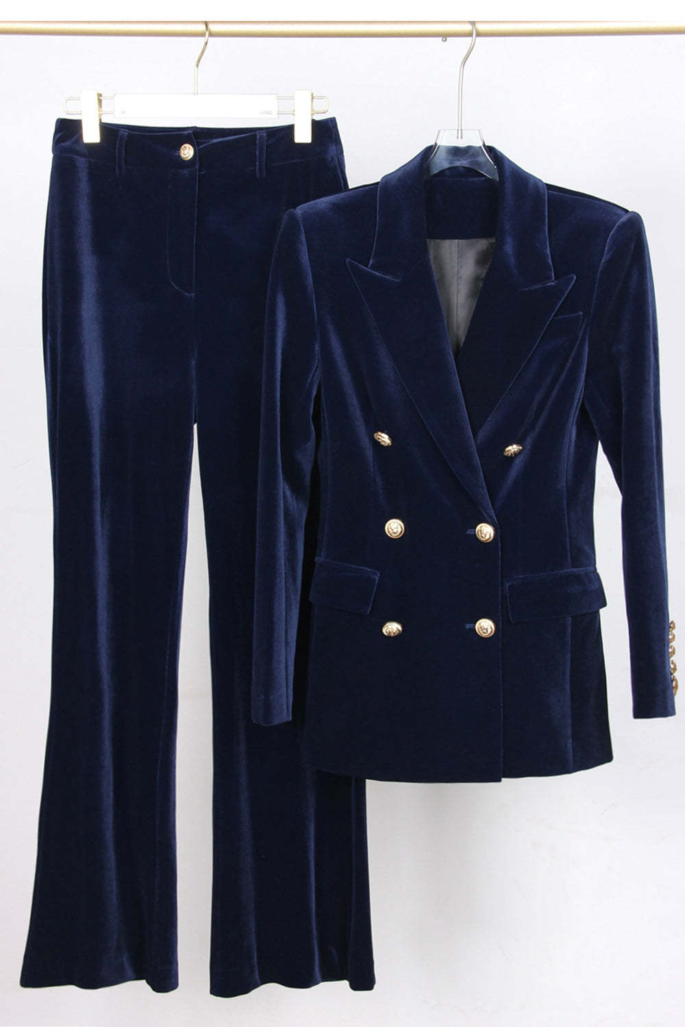 Dark Red 2 Piece Double Breasted Peak Lapel Women Business Suits