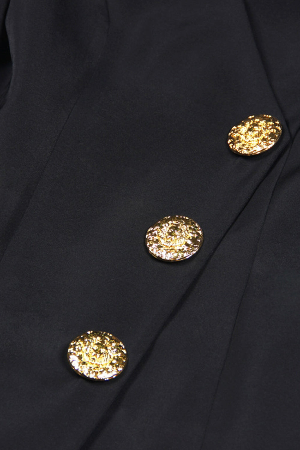 Black Single Breasted V-Neck Short Blazer Dress with Sleeves