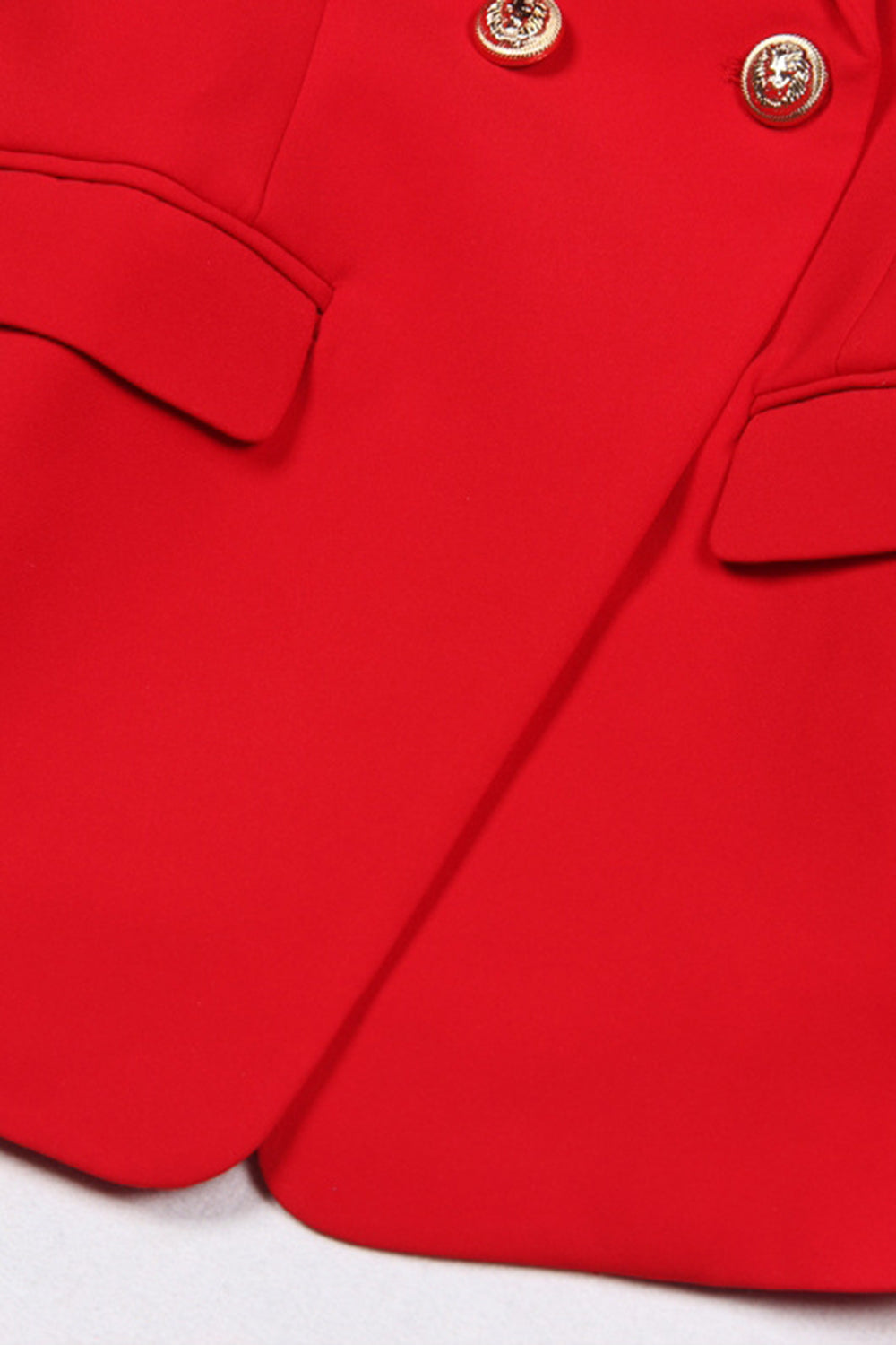 Red Double Breasted Shawl Lapel Women Prom Blazer