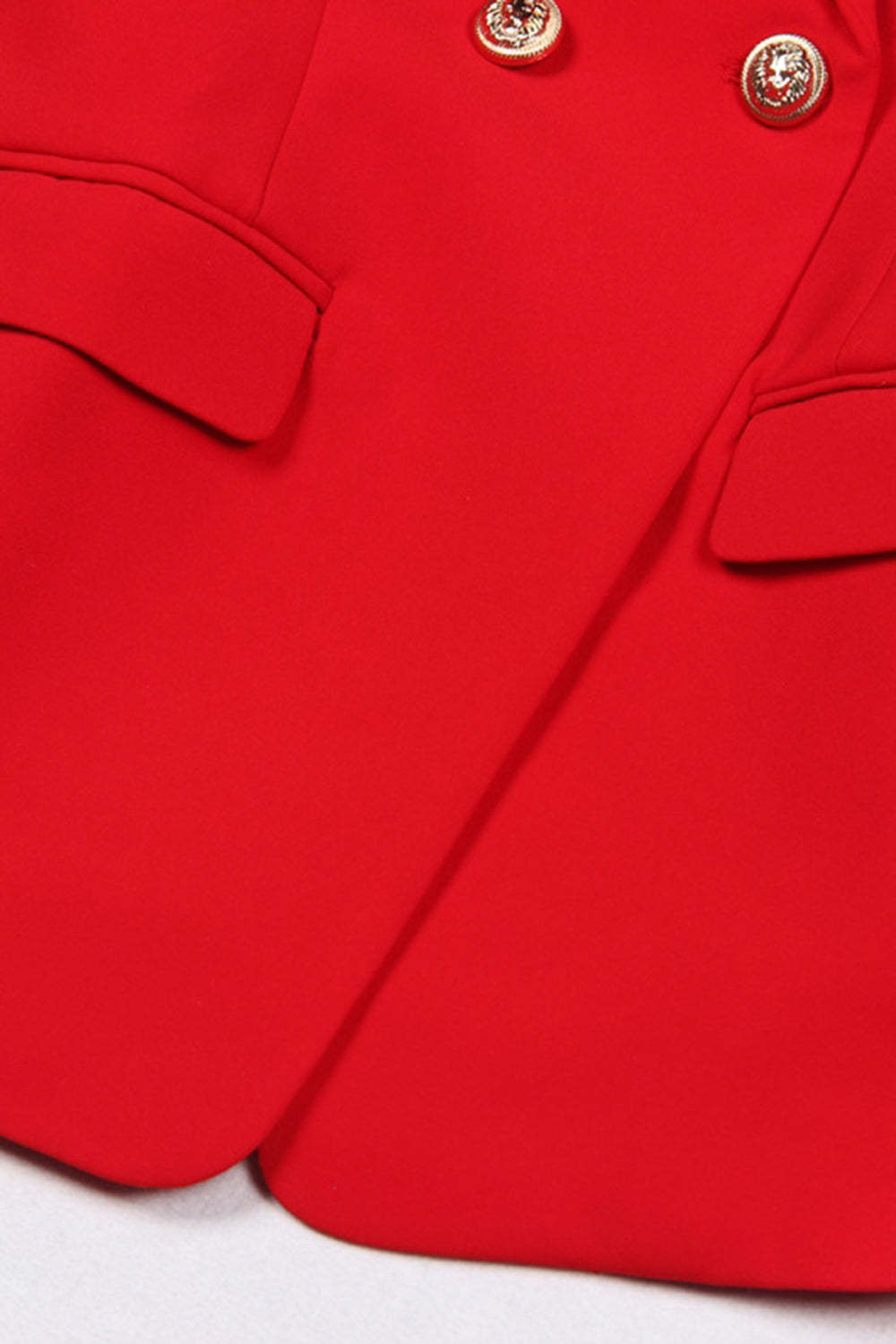 Red Double Breasted Shawl Lapel Women Prom Blazer