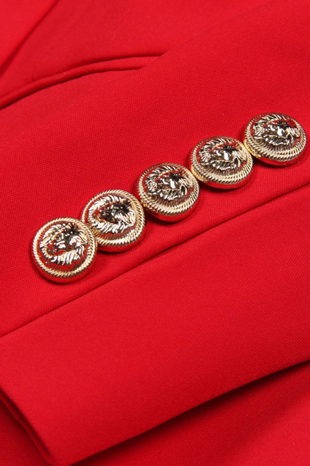 Red Double Breasted Shawl Lapel Women Prom Blazer