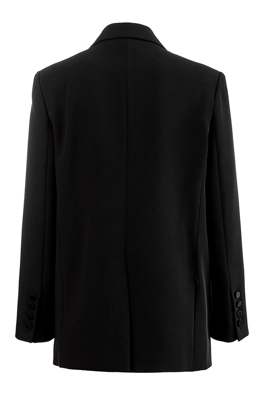 Black Notched Lapel Single Breasted Women Blazer with Sleeves