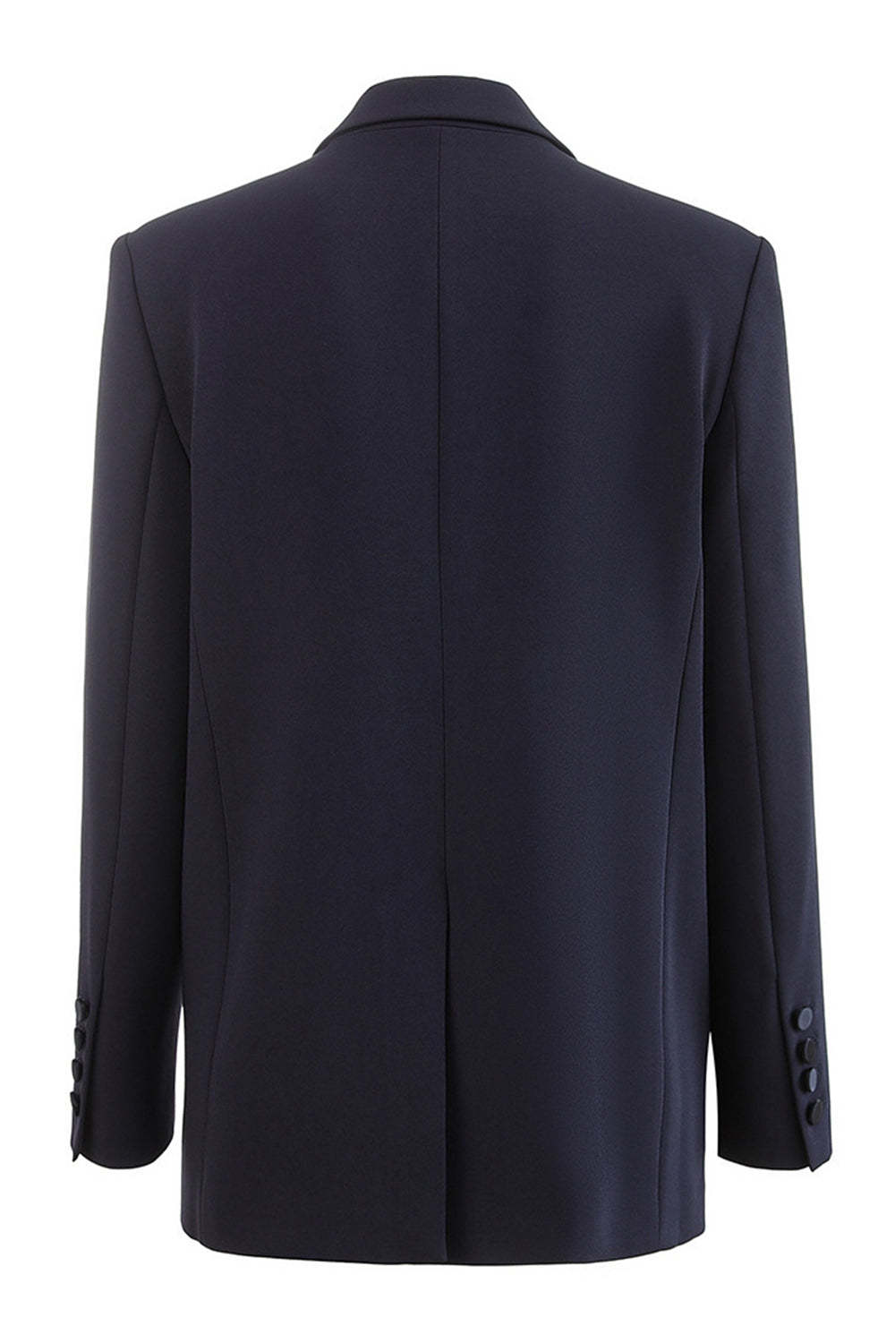 Black Notched Lapel Single Breasted Women Blazer with Sleeves