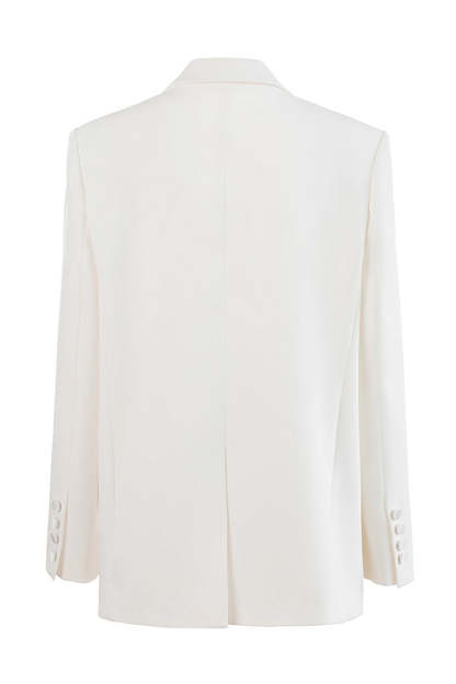 Black Notched Lapel Single Breasted Women Blazer with Sleeves