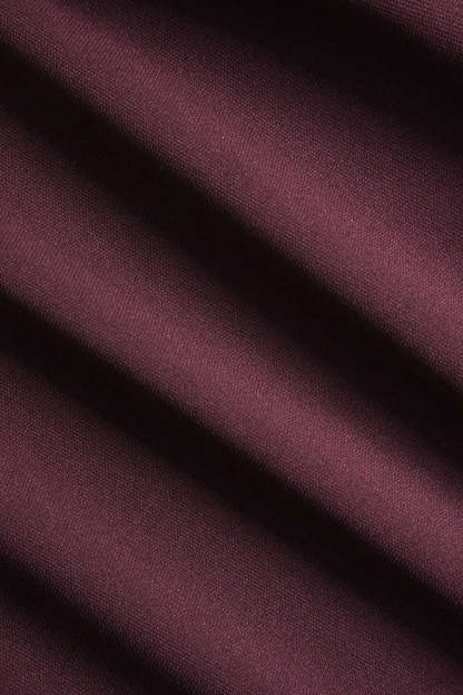 Burgundy Notched Lapel Long Sleeves Women Blazer