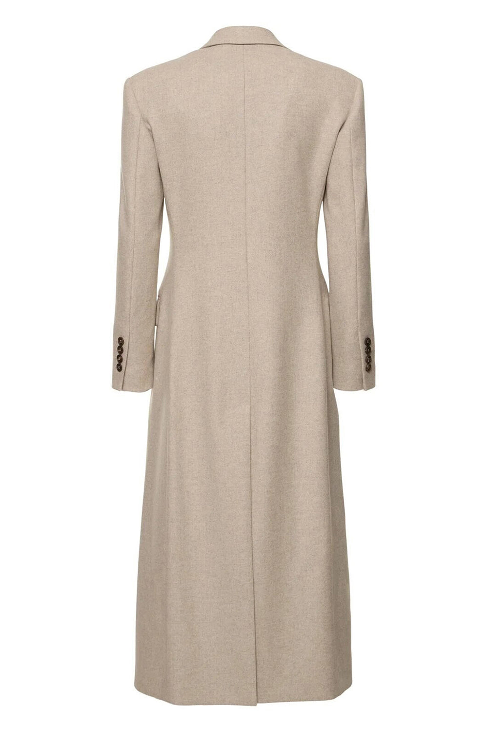 Khaki Single Breasted Peak Lapel Midi Blazer Dress with Sleeves