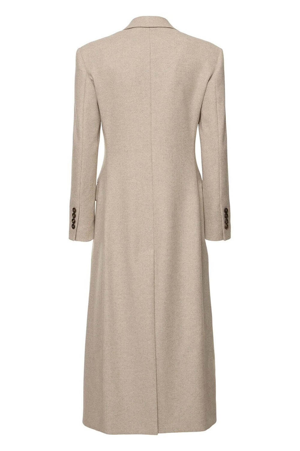 Khaki Single Breasted Peak Lapel Midi Blazer Dress with Sleeves