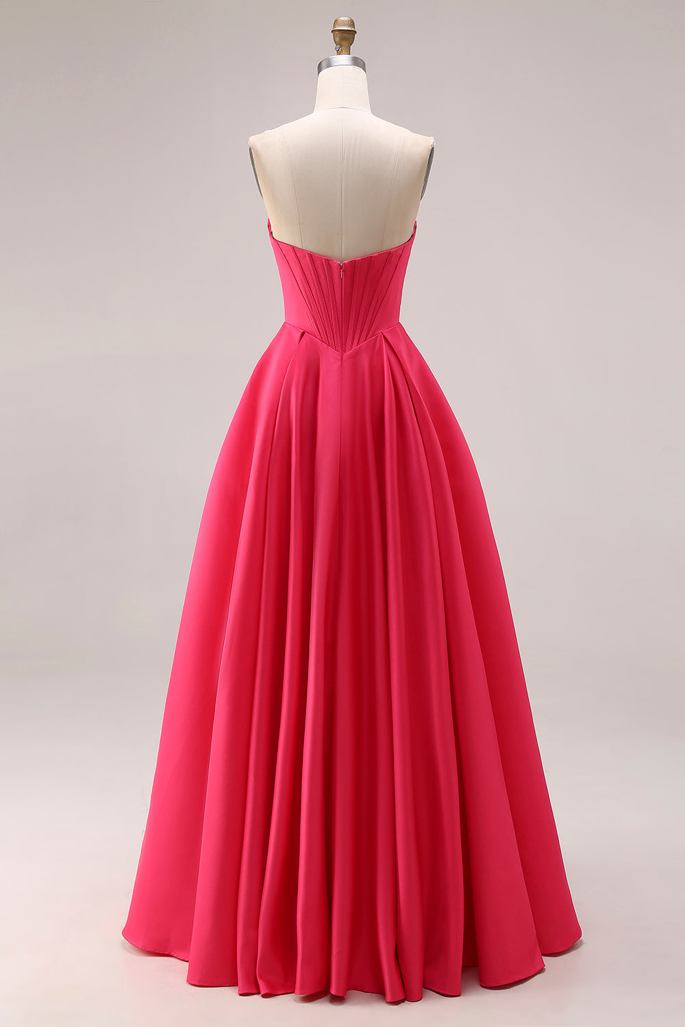 Sparkly Candy Pink A-Line Long Sweetheart Corset Prom Dress with Beading