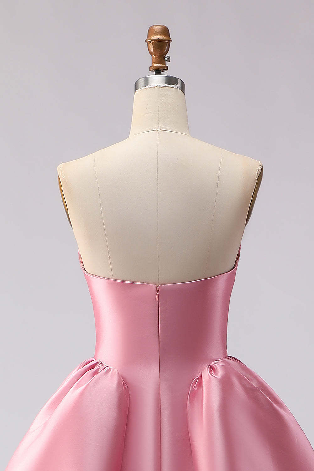 Simple Pink Satin Sweetheart A Line Long Prom Dress