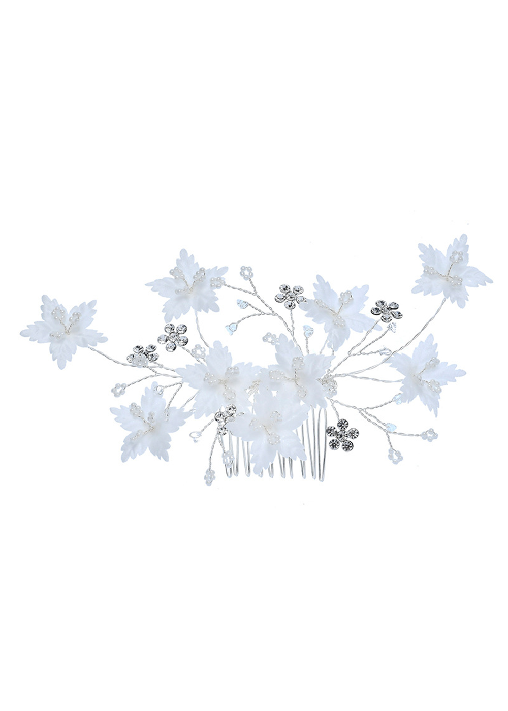 Ladies Frosted Flower With Rhinestone Combs