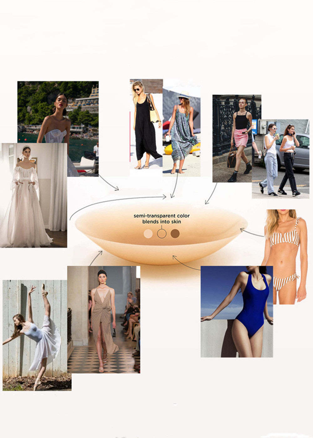 Silicone Invisible Push-up Bra Strapless Wedding Ball Gowns