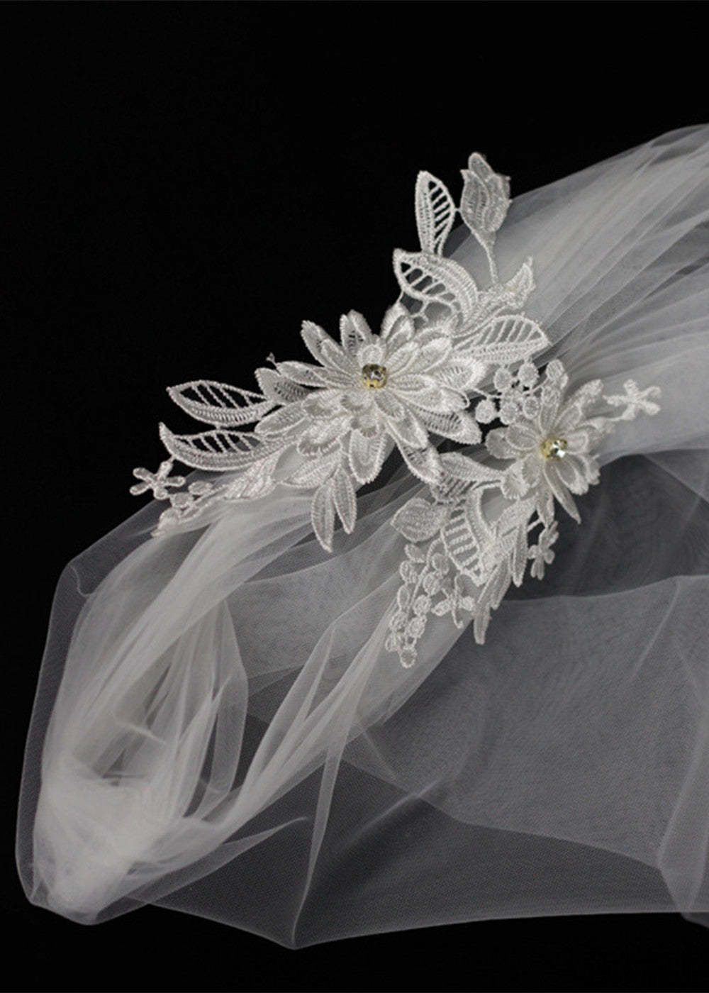 Vntage Lace Flower Hairclip Bridal Veil