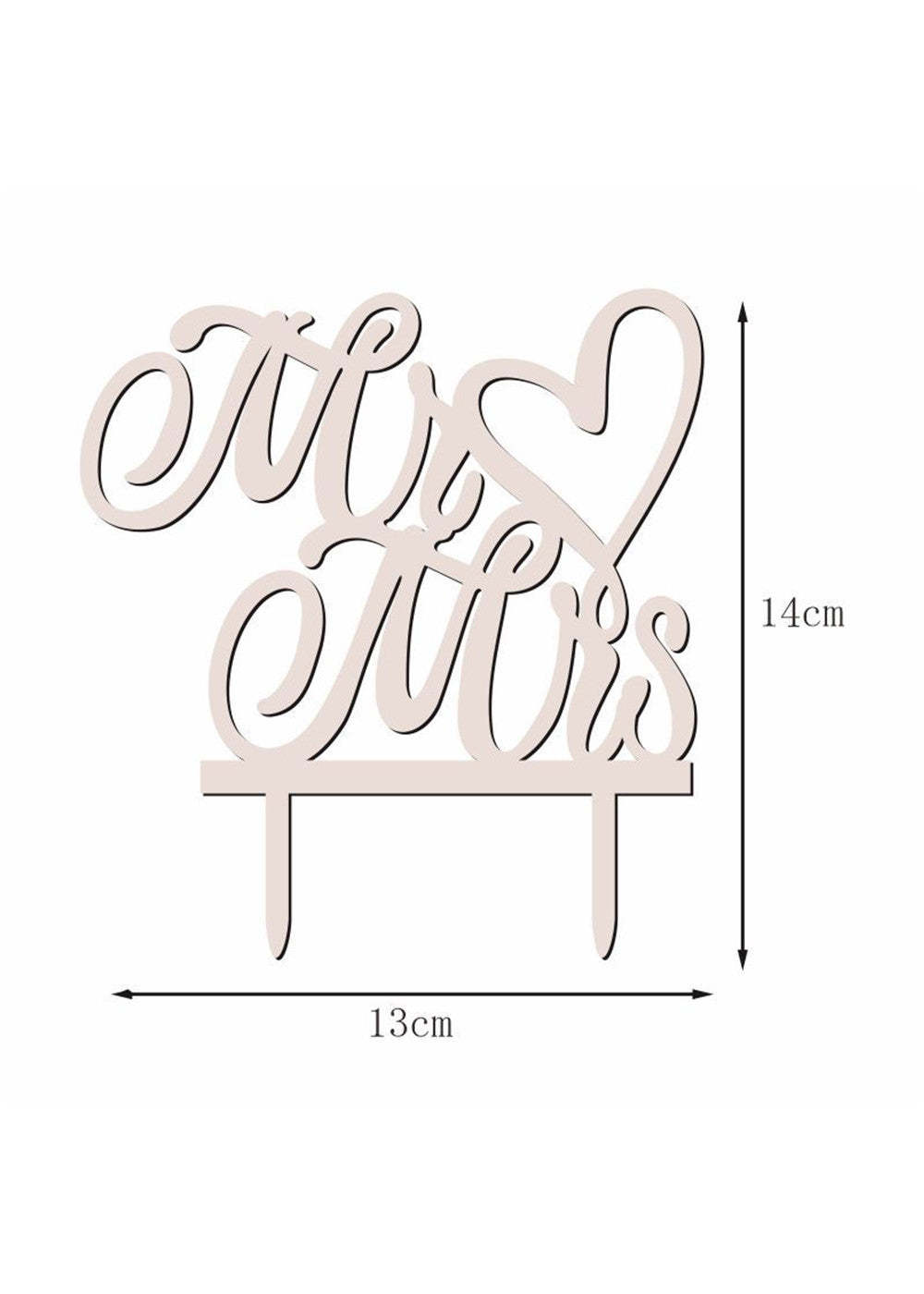Set of 10 Wedding Cake Woodern Topper