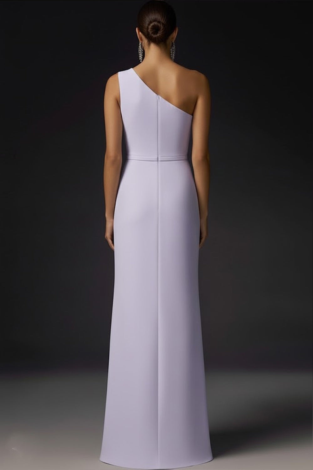 Simple Lilac One Shoulder Maxi Bridesmaid Dress