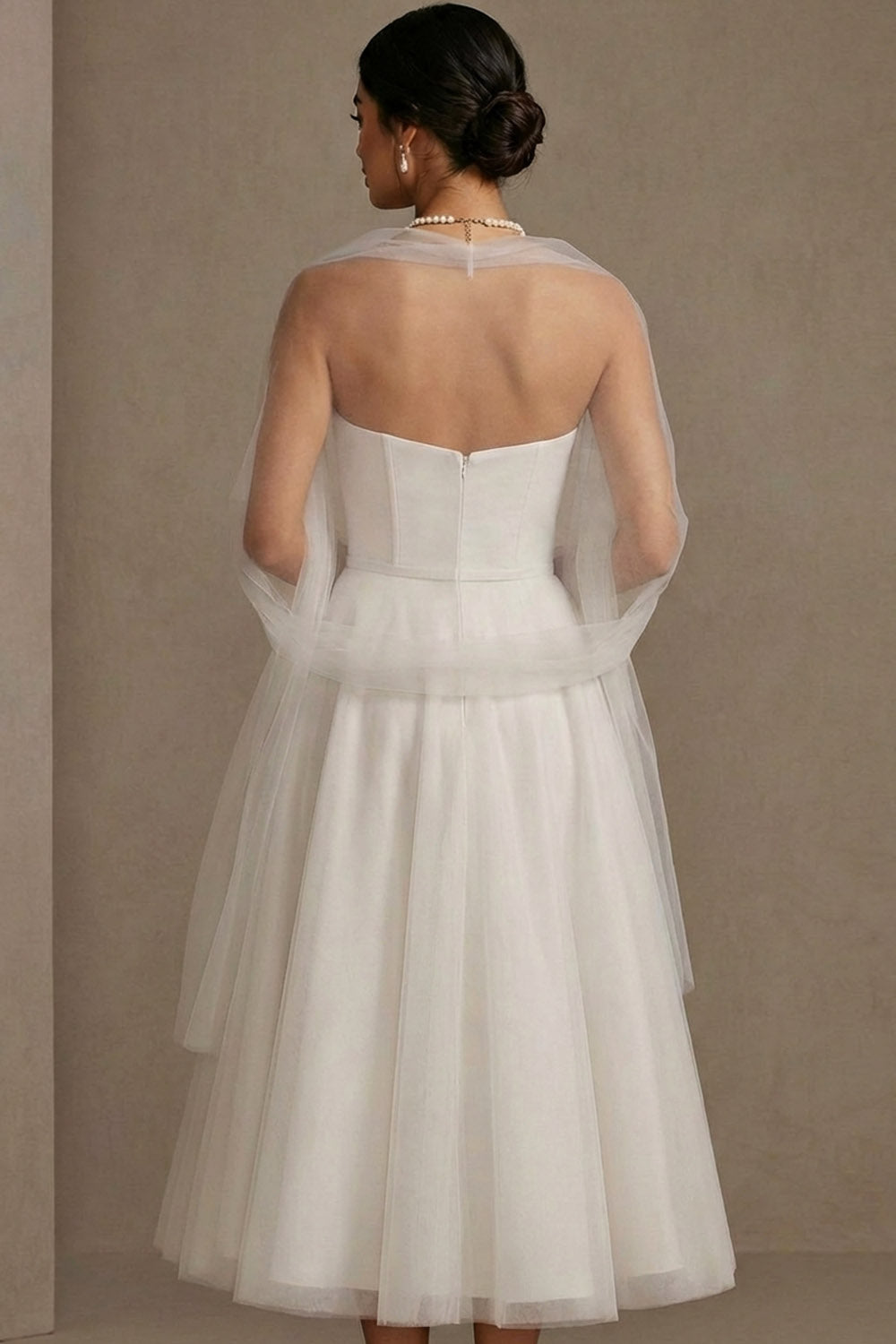 English Rose Sweetheart A Line Maxi Tulle Wedding Guest Dress