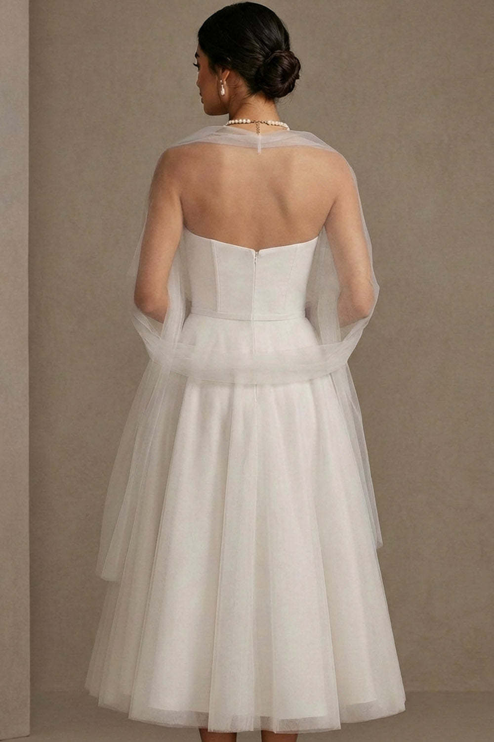 English Rose Sweetheart A Line Maxi Tulle Wedding Guest Dress