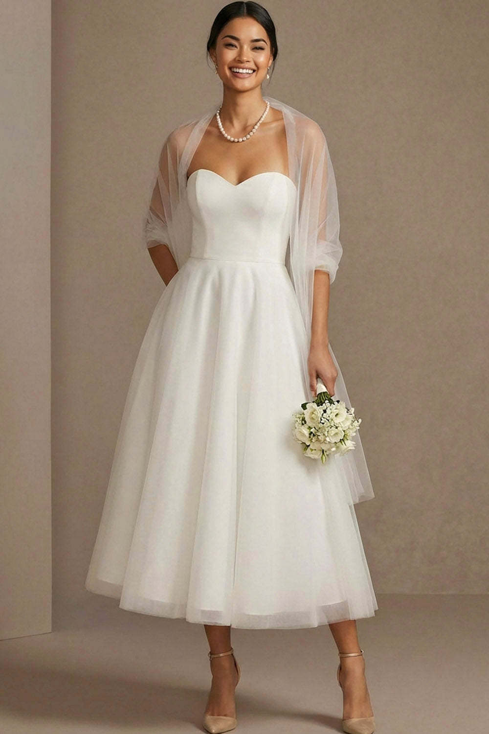 English Rose Sweetheart A Line Maxi Tulle Wedding Guest Dress