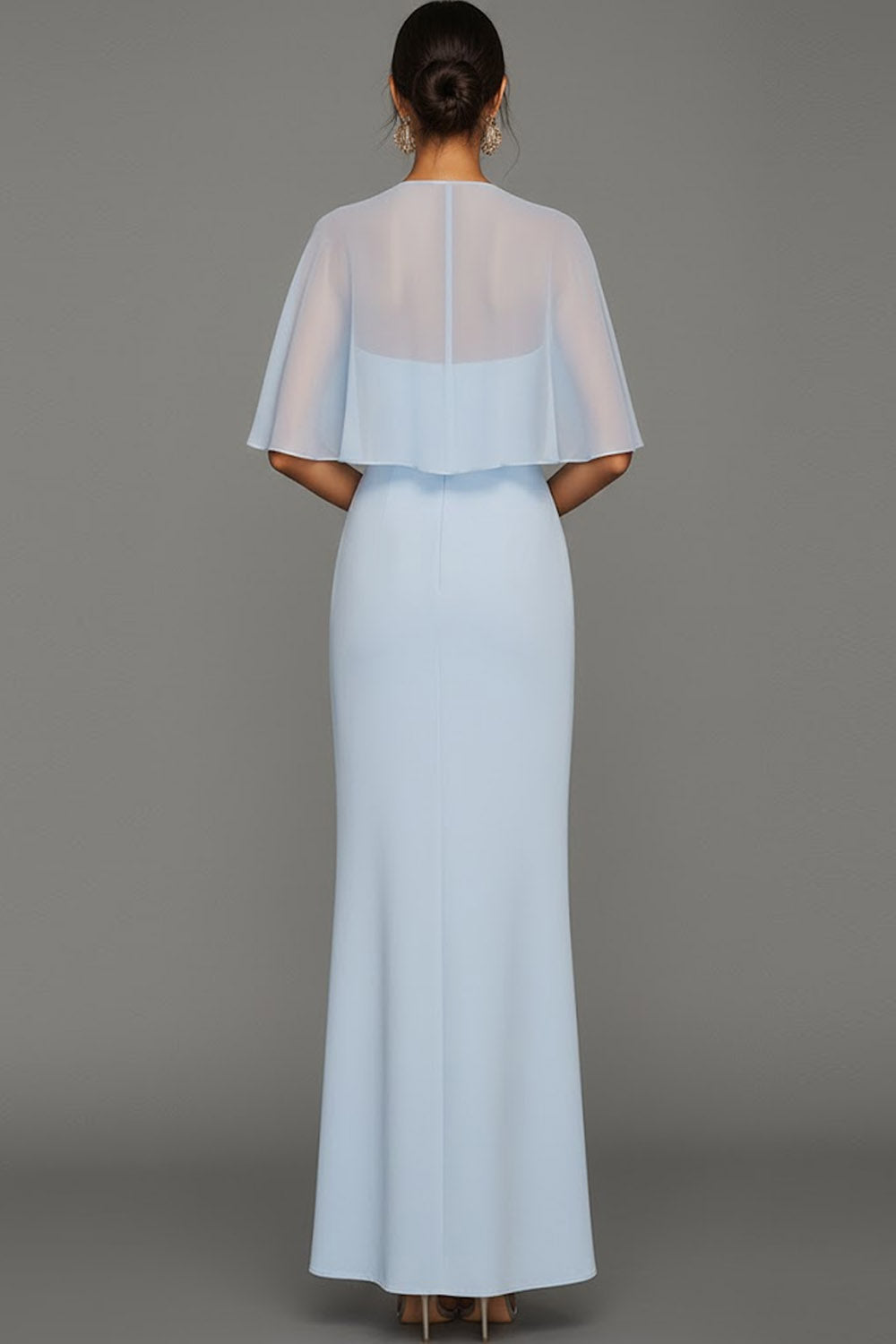 Light Blue Sweetheart Maxi Bridesmaid Dress with Slit