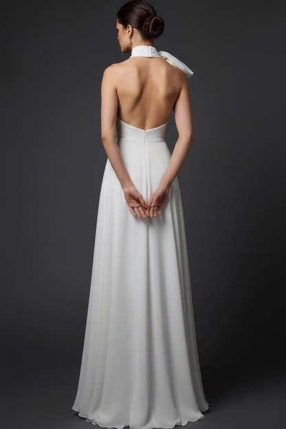 Red A-Line High Waist Long Formal Dress with Bow