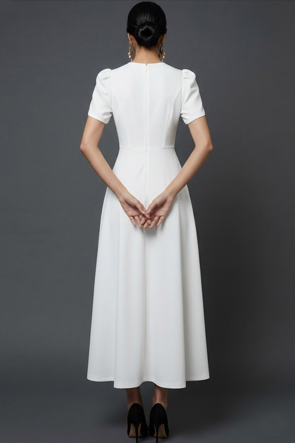 Blue A Line Long Elegant Mother of the Bride Dress with Sleeves